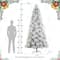 Glitzhome® 9ft Pre-Lit Flocked Full Pine Artificial Christmas Tree, Warm White LED Lights
